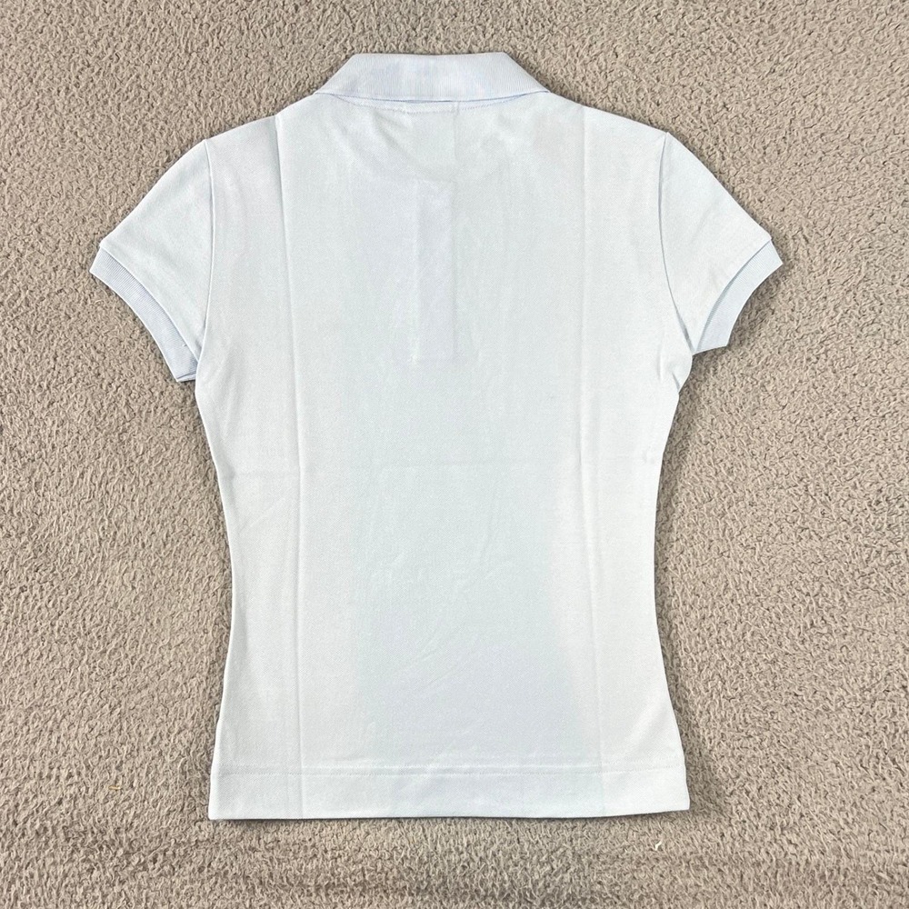 Lacoste Polo Shirt Women US Sise S (EU/2) Light Blue Pique Stretch Short Sleeve - Picture 2 of 11